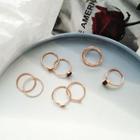 Alloy Ring (various Designs) Set Of 8 - Ring - One Size