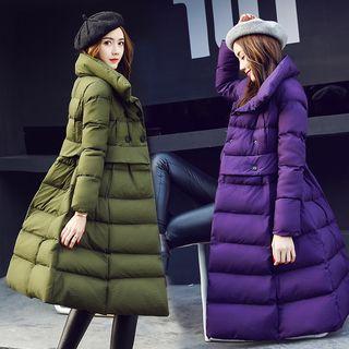 Padded Button Coat Dress