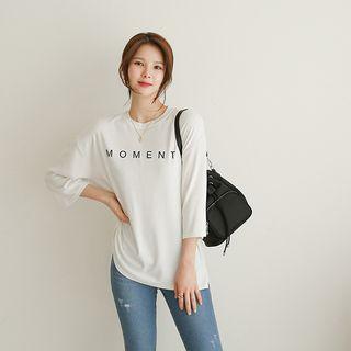 Moment Printed Dip-back Long T-shirt