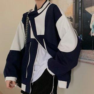 Two-tone Zip Jacket Blue & White - One Size