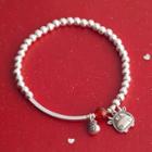 Cow Bangle Silver & Red - One Size