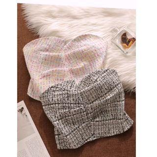Tweed Bandeau Crop Top