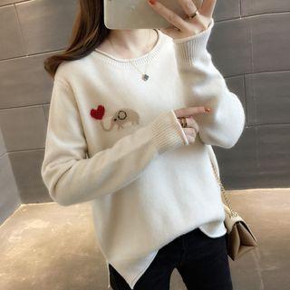 Elephant Embroidered Sweater