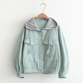 Drawstring Denim Jacket