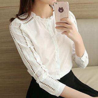 Eyelet Long-sleeve Shirt