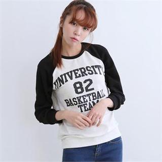 Raglan-sleeve Lettering Sweatshirt