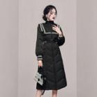 Sailor Collar Padded Long Coat