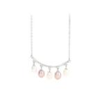 925 Sterling Silver Fashion Simple Geometric Line Freshwater Pearl Necklace Silver - One Size