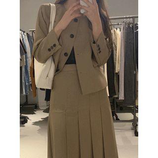 Round-neck Flap-front Jacket