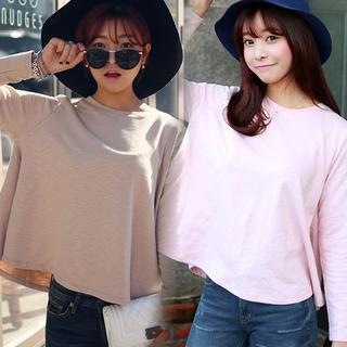 Round-neck A-line T-shirt