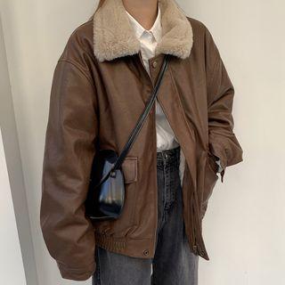 Zip Faux Leather Jacket