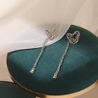 Retro Love Heart Chain Fringe Earring As Shown In Figure - One Size