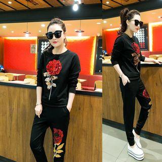 Set: Sequined Top + Sweatpants