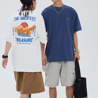 Short Sleeve Print Couple Matching Tee