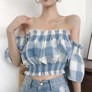 Off-shoulder Chiffon Bell-sleeve Top