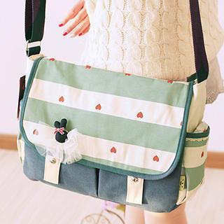 Heart Print Messenger Bag