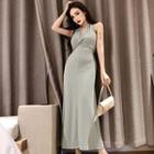 Halter Open Back Midi Dress