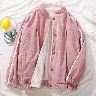 Couple-matching Fleece-lined Buttoned Jacket