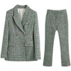 Double-breasted Tweed Blazer / Boot-cut Pants / Set