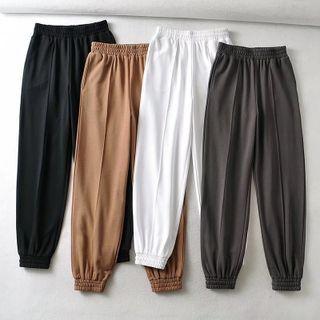 Plain Cropped Sweatshirt / Sweatpants / Set