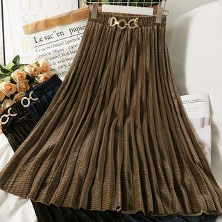 Velvet Pleated Midi Skirt In 5 Colors