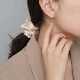 Non-matching Alloy Arrow & Heart Dangle Earring 1 Pair - Non-matching - Gold - One Size