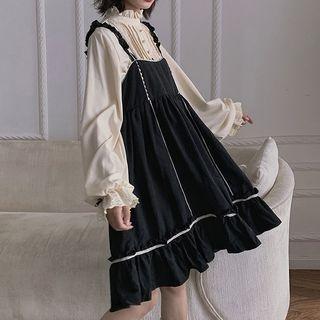 Lace Trim Blouse / Bow Back Jumper Dress