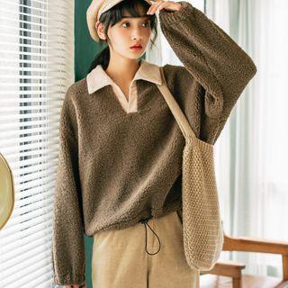 Fleece Collar Sweatshirt