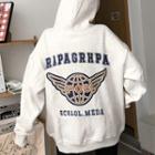 Loose-fit Long-sleeve Printed Zip-up Hoodie