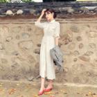 Drawstring-waist Pocket-detail Dress