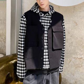 Pocket-front Button-up Vest