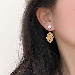 Irregular Dotted Alloy Dangle Earring 1 Pair - Silver Needle - As Shown In Figure - One Size