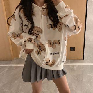 Long-sleeve Bear Printed Jacket