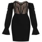 Off-shoulder Print Panel Sheath Cocktail Dress