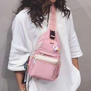 Buckled Paneled Sling Bag