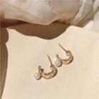 Faux Pearl Alloy Earring 1 Pair - Gold - One Size