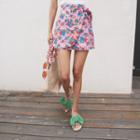 Floral Mini Wrap Skirt
