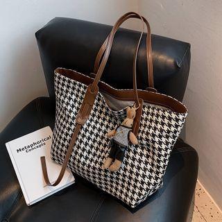Houndstooth Plaid Tote Bag