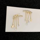 Star Rhinestone Alloy Fringed Earring 1 Pair - Gold - One Size