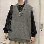 Couple Matching Distressed Knit Vest