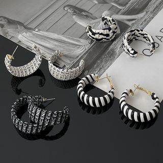 Print Alloy Hoop Earring (various Designs)
