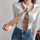 Choker Slim-fit Top With Leopard Tie