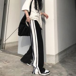 Two Tone Wide-leg Sweatpants
