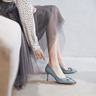 High Heel Bow Pointy Pumps