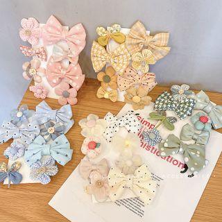 Set Of 8: Fabric Hair Clip