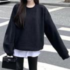 Plain Sweatshirt / Mini Coverup Skirt / Leggings