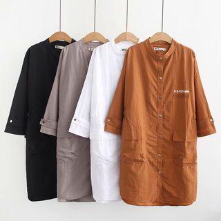 Printed Long Button Jacket