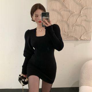 Square Neck Sweater Dress