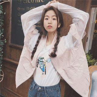 Mesh Panel Cut Out Bomber Jacket