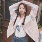 Mesh Panel Cut Out Bomber Jacket